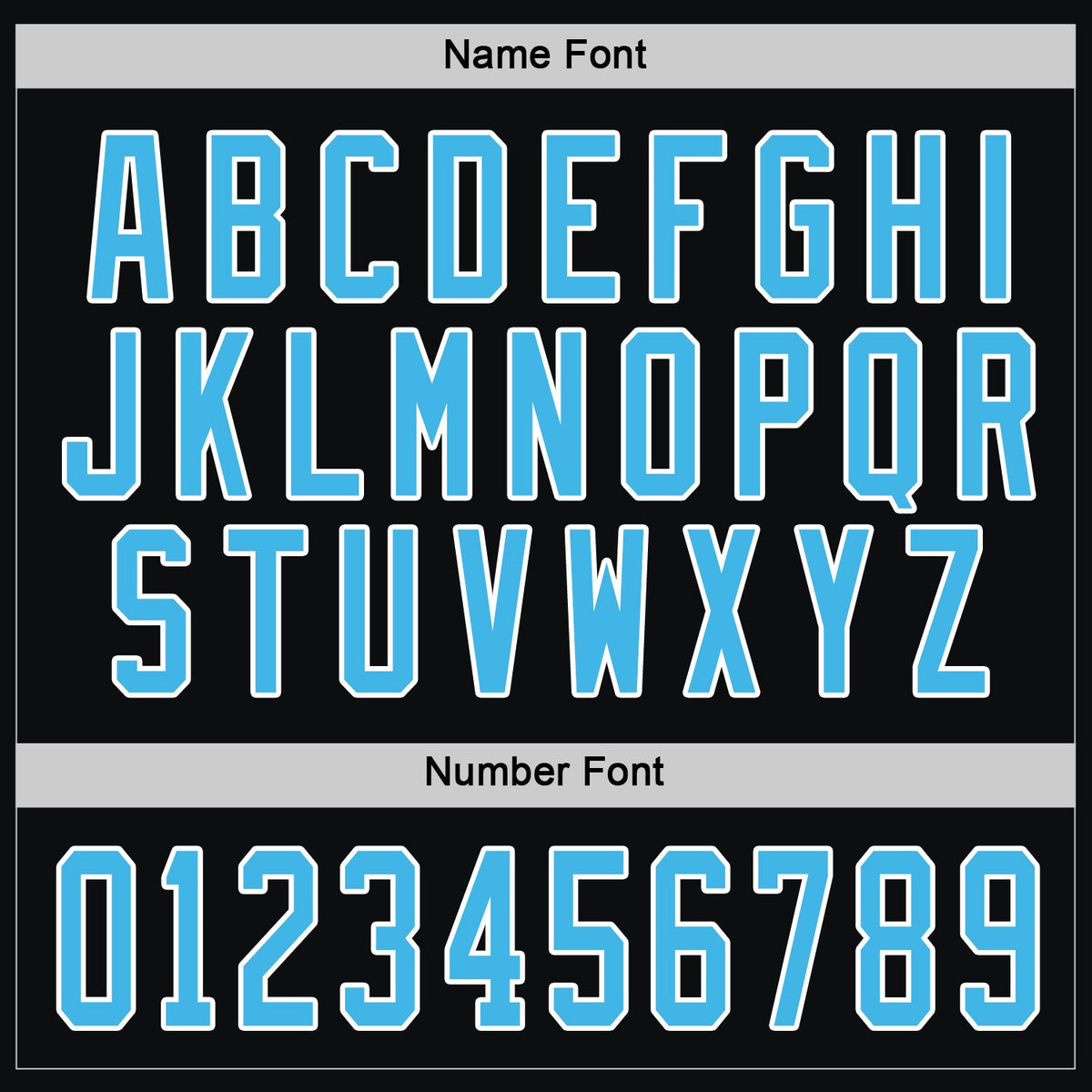 Custom Black Sky Blue-White Hockey Jersey