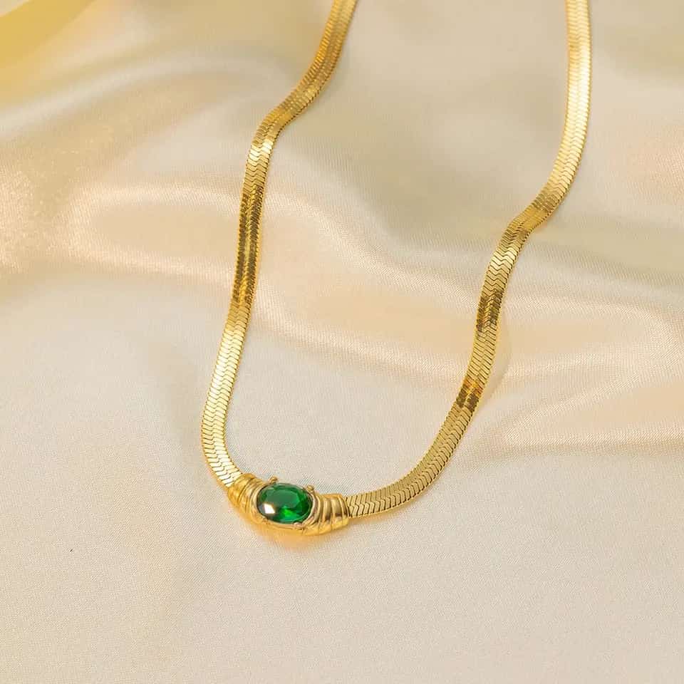 Green Snake Necklace