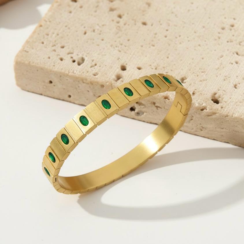 Signature Stainless Steel Diamond Bangle