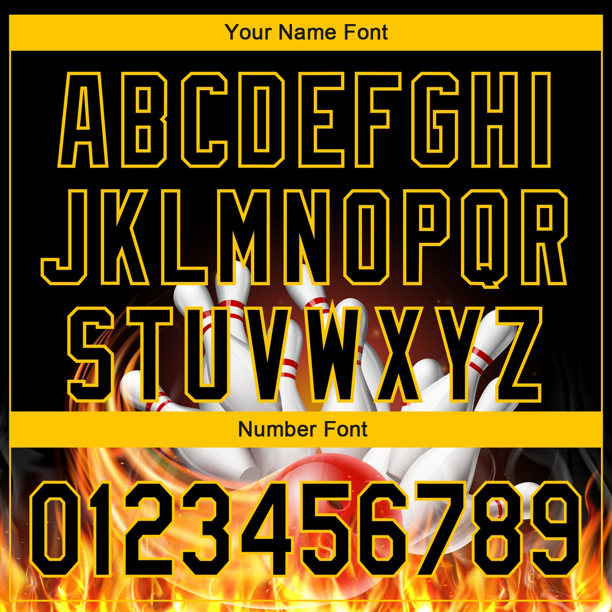 Custom Black Gold 3D Pattern Design Flame Bowling Authentic Baseball Jersey