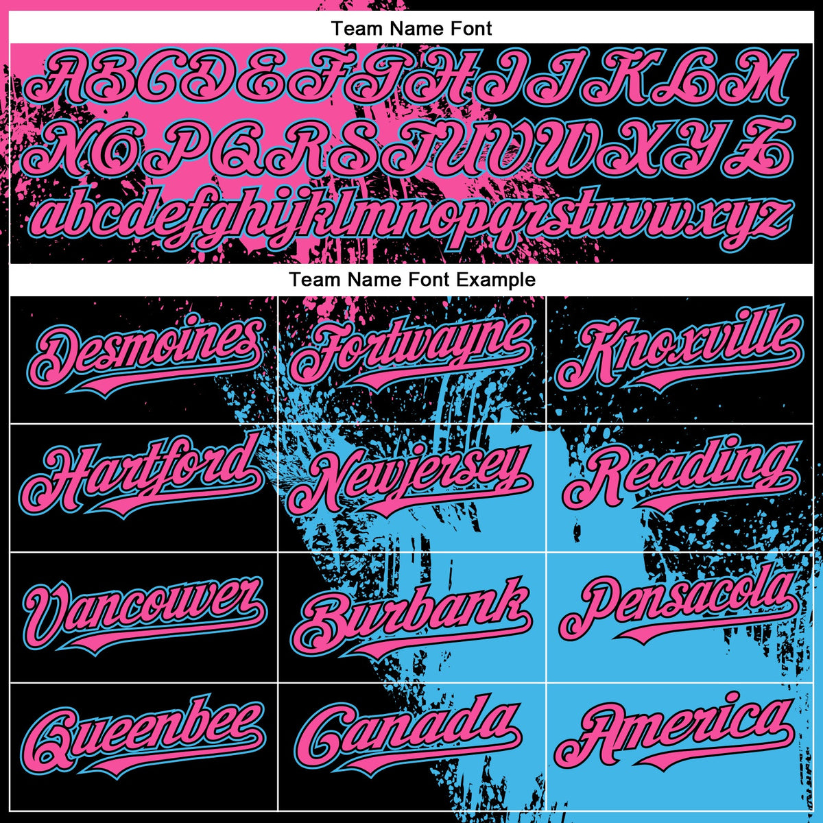 Custom Pink Black-Sky Blue 3D Pattern Design Abstract Brush Stroke Authentic Baseball Jersey