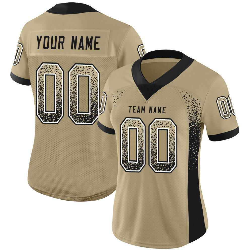 Custom Vegas Gold Black-White Drift Fashion Football Jersey