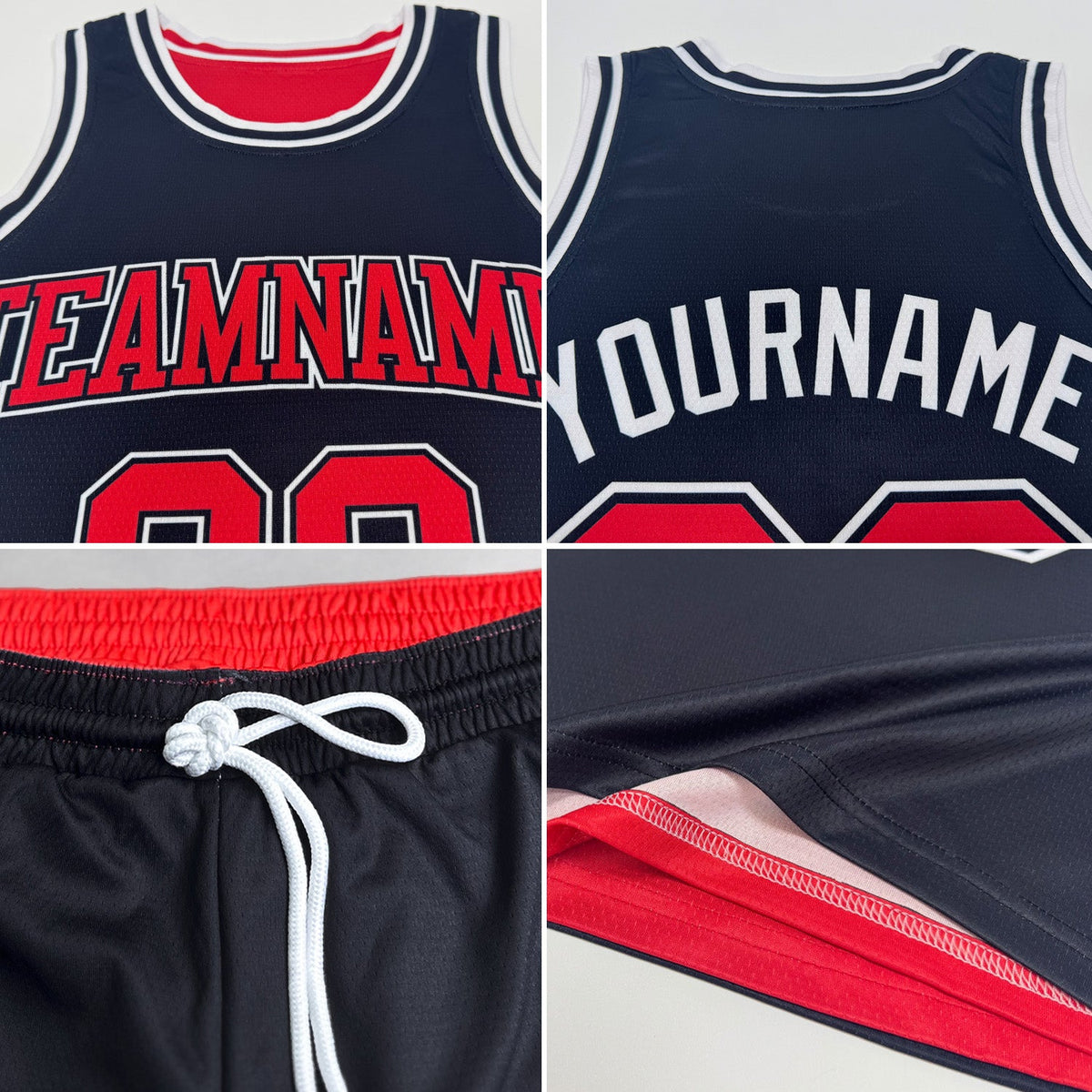 Custom Reversible Orange White Double Side Sublimation Basketball Set Jersey