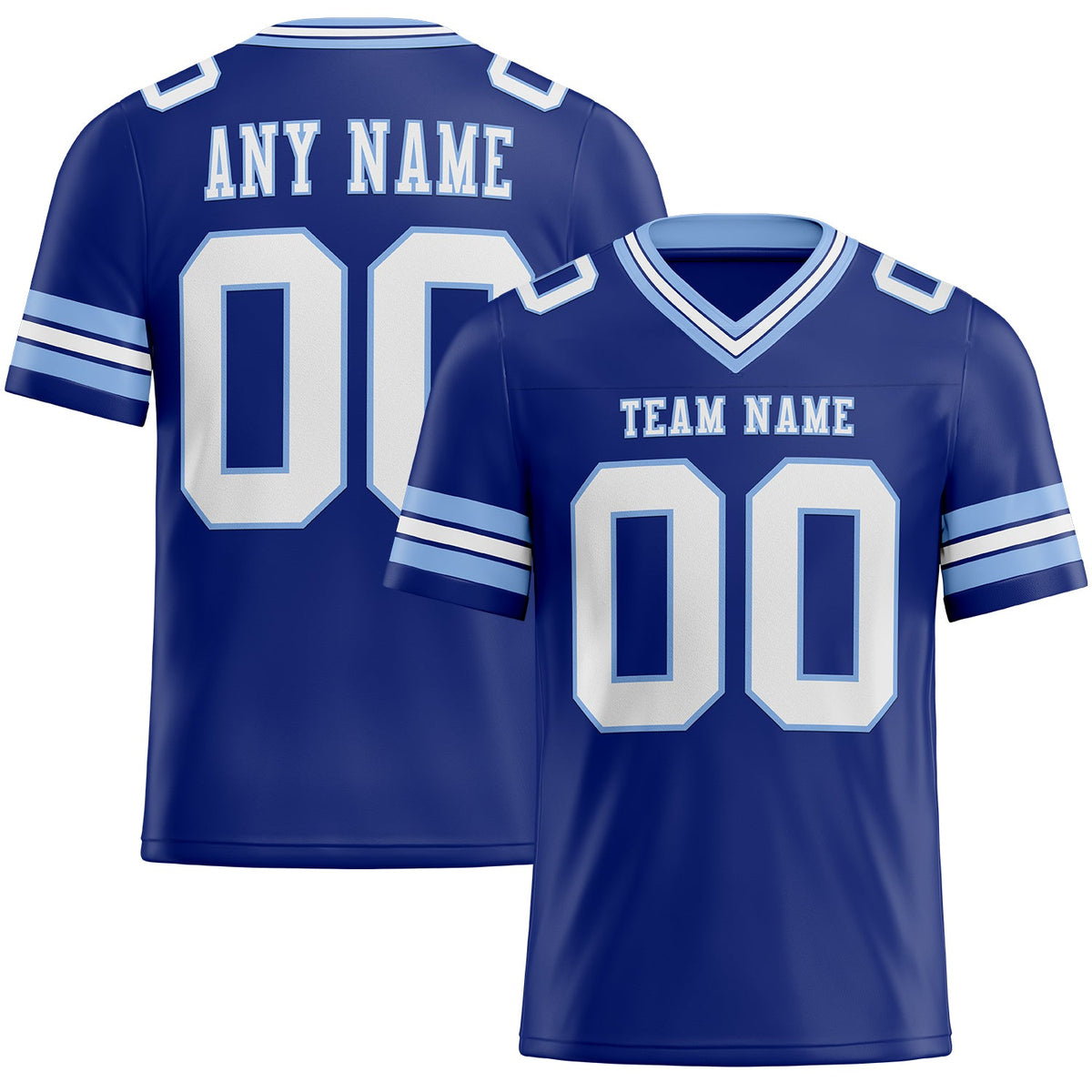 Custom Royal White-Light Blue Authentic Football Jersey