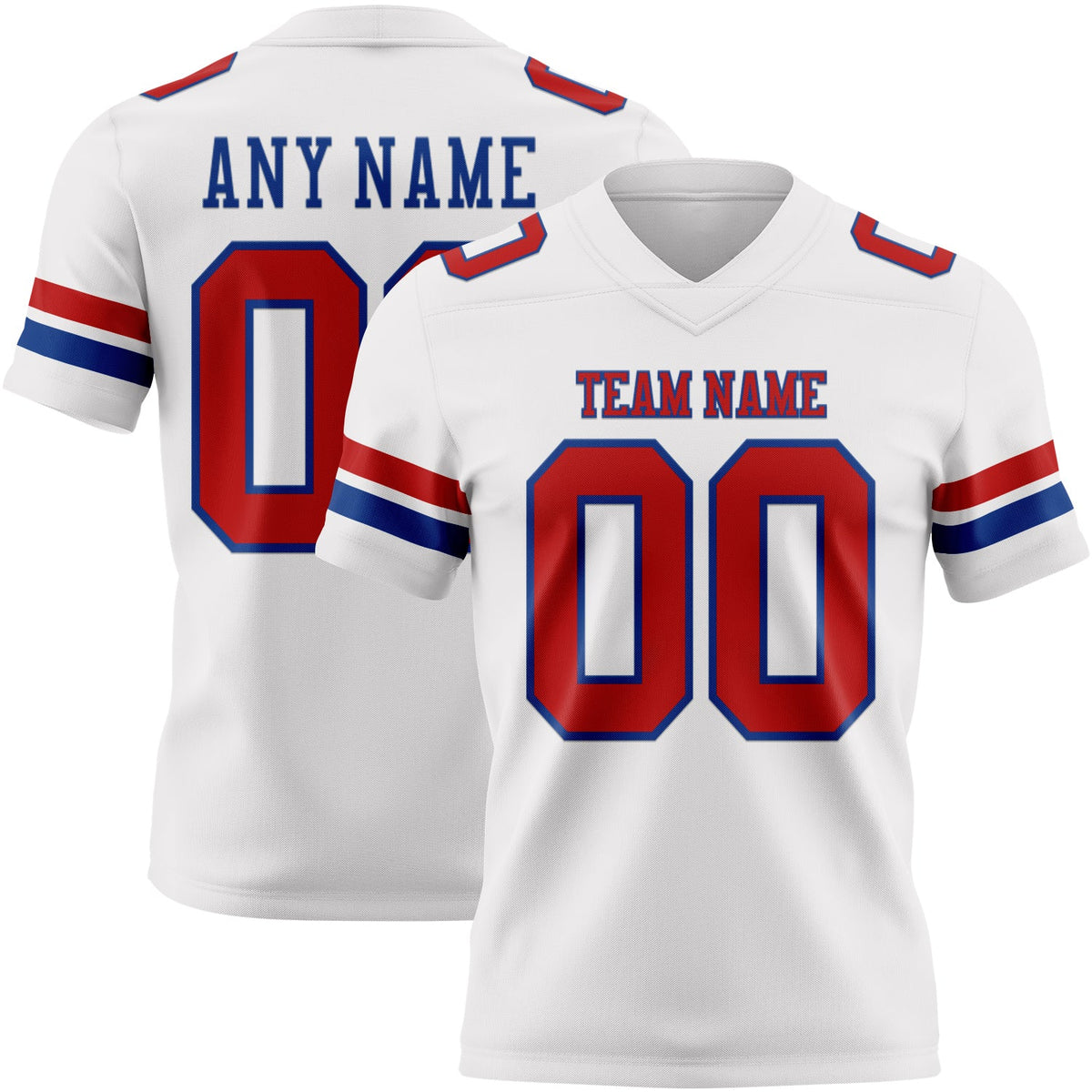 Custom White Red-Royal Authentic Football Jersey
